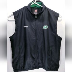 Reebok Saskatchewan Roughriders Mens Size XL Vest Vented Black CFL